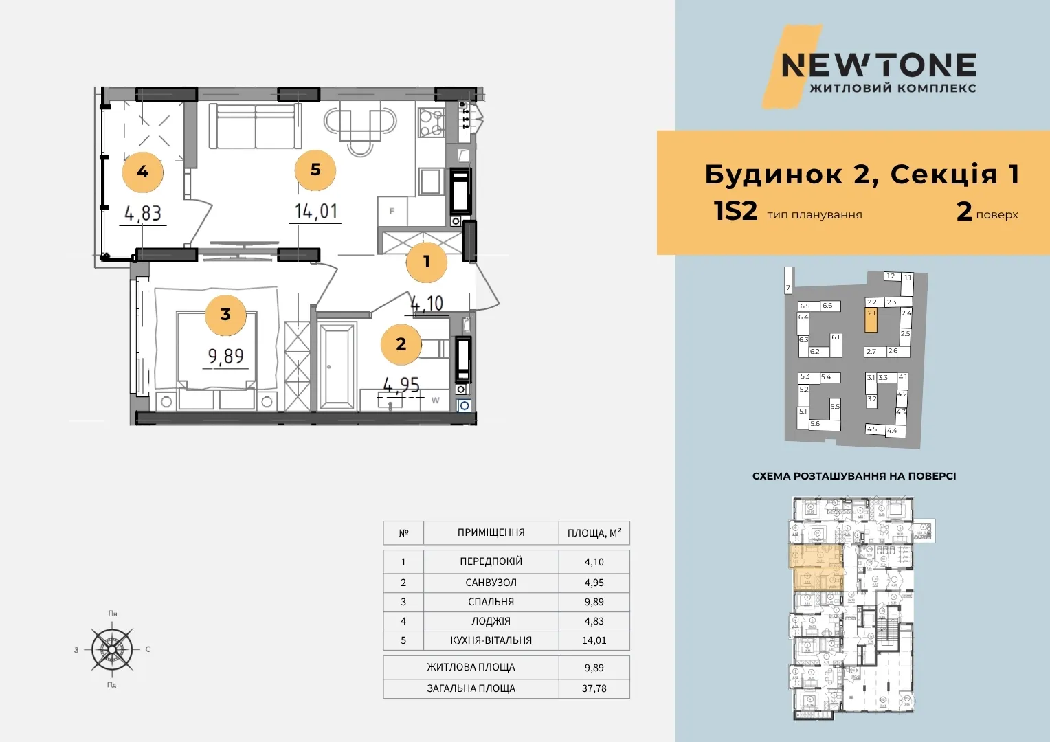 однокімнатна квартира в новобудові